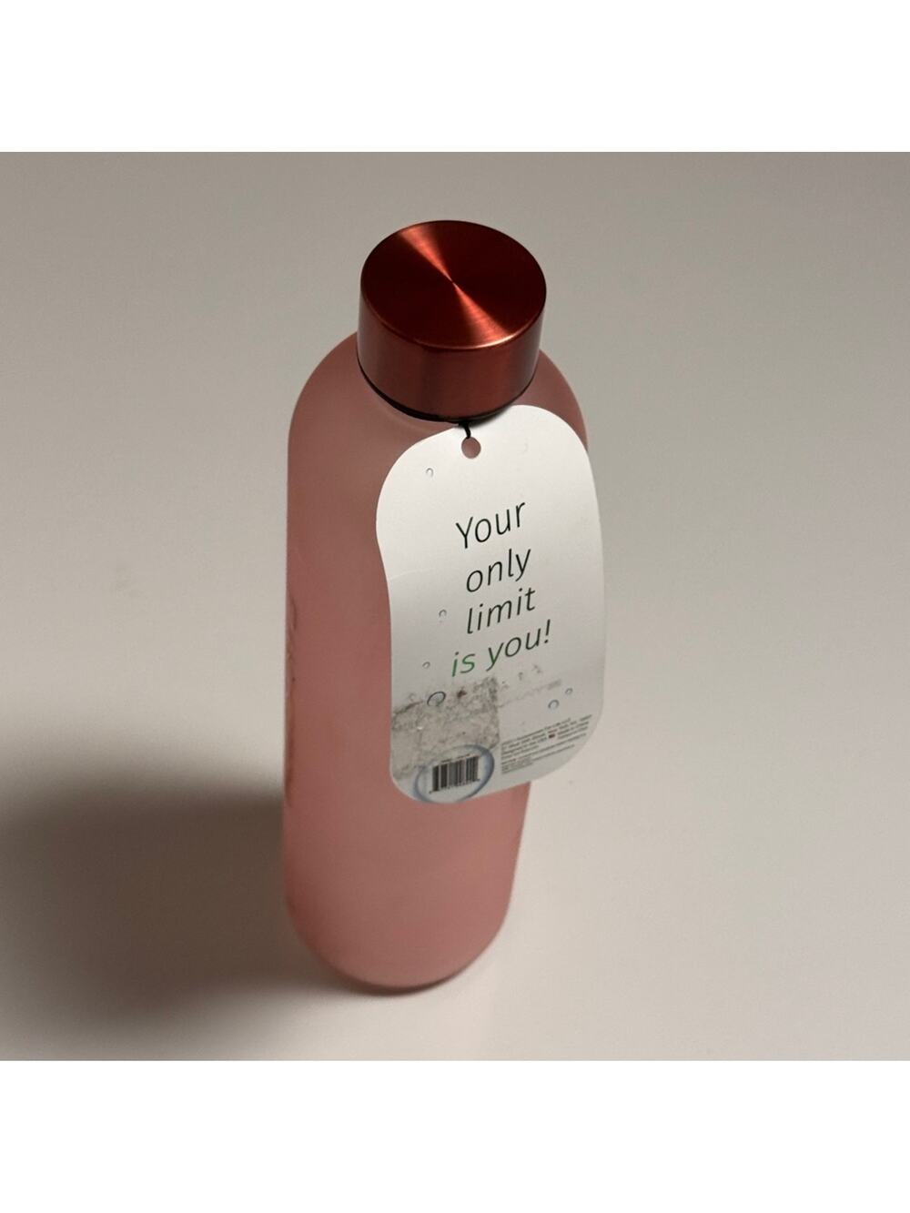Fuelmate Pink Frosted Motivational Time Stamp Water Bottle with Copper Lid NWT